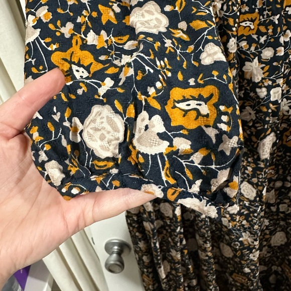 Universal Thread Navy Blue + Yellow Floral Prairie Cottage Core Dress Plus 3X - Picture 7 of 7